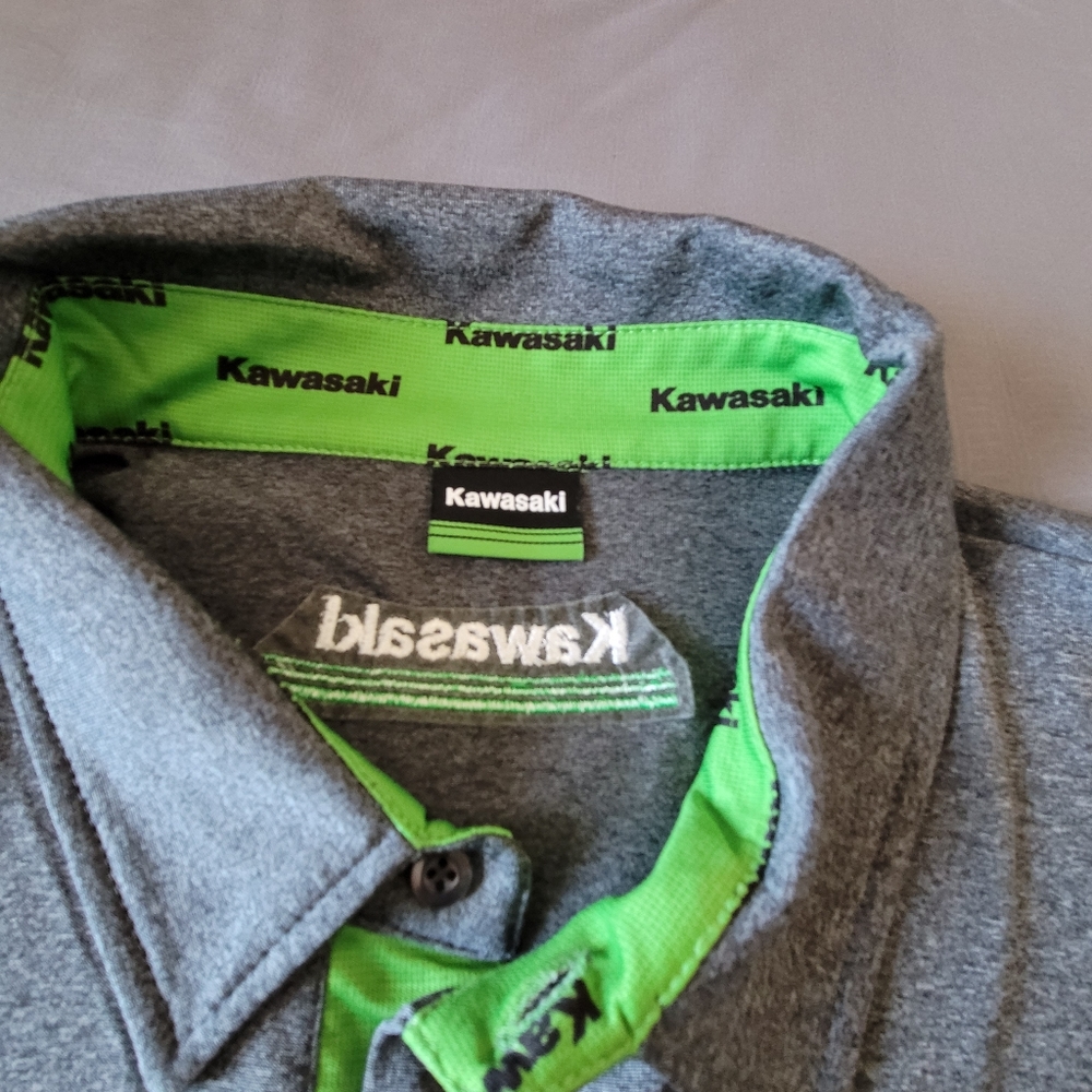 Kawasaki Men's Polo Shirt - Sz XL, Dark Gray, NWOT - Picture 5 of 7